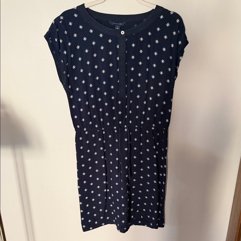 Tommy Hilfiger Dark Blue Dress with White Patterns